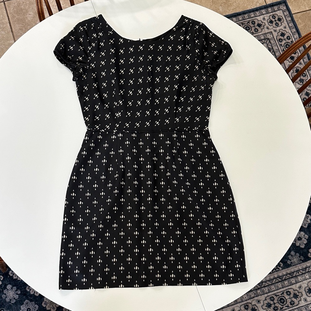 J. Crew Black and White Patterned Mini Dress